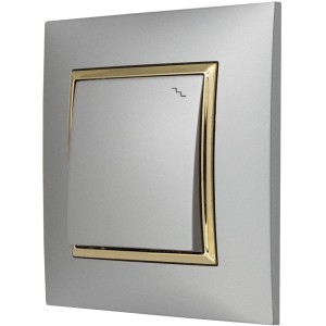 Włącznik Światła Schodowy W Ramce Ospel Aria Srebrny Złoto
