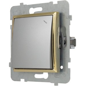 Moduł Srebrny Złoto Bez Ramki Włącznik Schodowy Ospel Aria