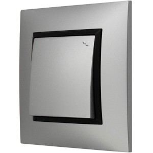 Włącznik Światła Schodowy W Ramce Ospel Aria Srebrny Czarny