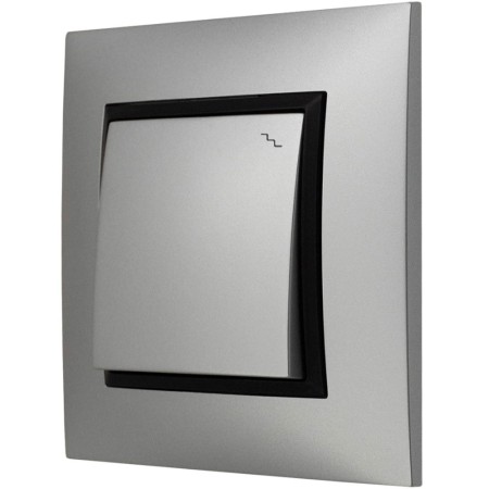 Włącznik Światła Schodowy W Ramce Ospel Aria Srebrny Czarny