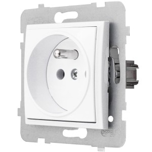 Gniazdo Pojedyncze Podtynkowe Gniazdko Aria Białe