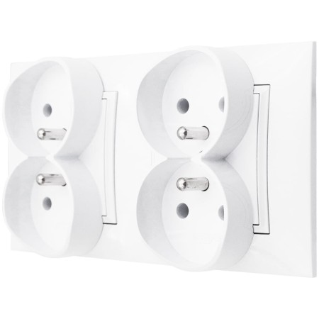 Gniazdo Poczwórne Pokojowe Ścienne Biały Aria