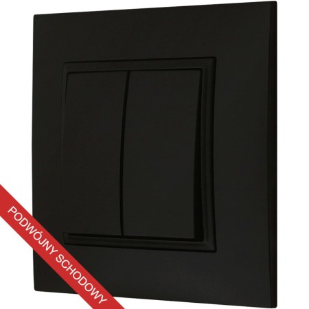 Włącznik Podwójny Schodowy Czarny Ospel Aria