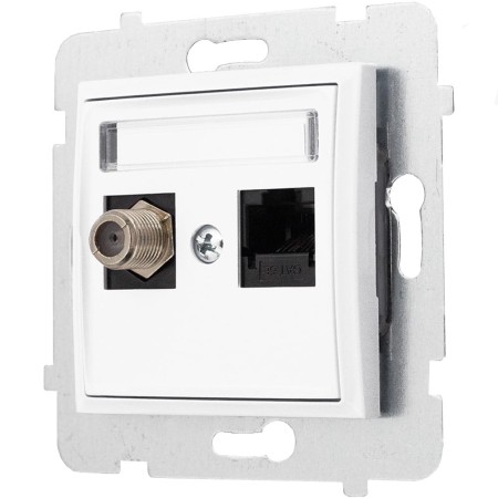 Gniazdo Rj45/Tv(F) Bez Ramki Ospel Aria Biały