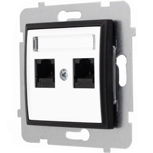 Moduł Biały / Czarny Bez Ramki Gniazdo Internetowe Ospel Aria