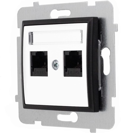Moduł Biały / Czarny Bez Ramki Gniazdo Internetowe Ospel Aria