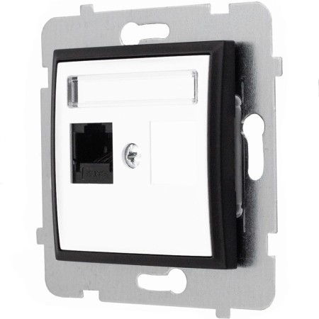 Moduł Biały/Czarny Do Ramki Gniazdo Internetowe 1X Ospel Aria