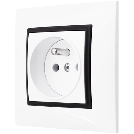 Gniazdo Pojedyncze Gniazdko Elektryczne Ospel Aria Białe Czarny
