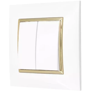 Włącznik Podwójny / Świecznikowy Ospel Aria Biały / Złoty