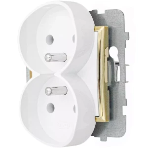 Ospel Aria Gniazdo Podwójne Bez Ramki Biały / Złoty