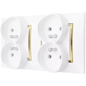 Gniazdo Poczwórne Pokojowe Ścienne Biały Złoty Ospel Aria