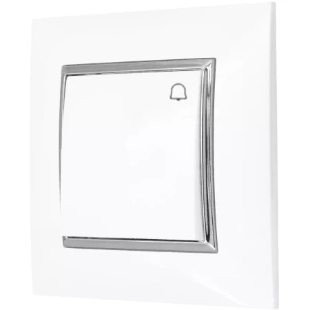 Włącznik Światła Dzwonkowy Biały Srebro