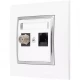 Gniazdo RJ45/TV(F) z ramką Ospel Aria Biały/Srebro