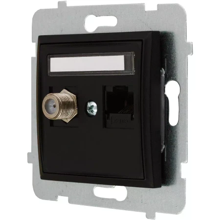 Gniazdo Rj45/Tv(F) Bez Ramki Aria Czarny