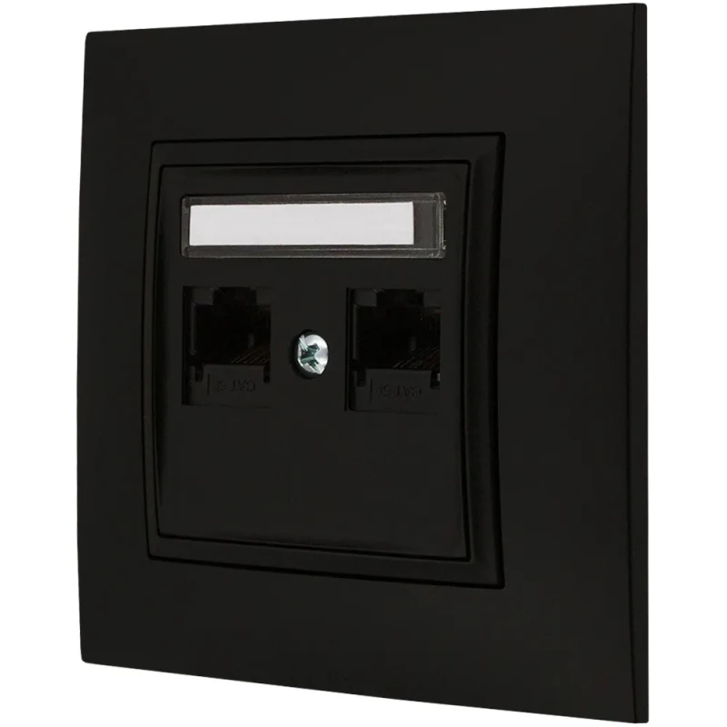 Gniazdo Internetowe 2X Rj45 Czarny Ospel Aria