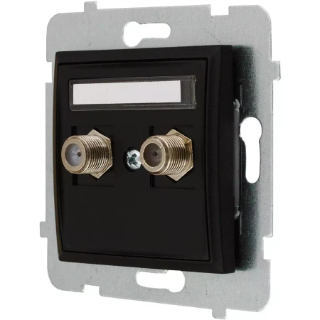 Moduł Czarny Bez Ramki Gniazdo Antenowe Podwójne Ospel Aria