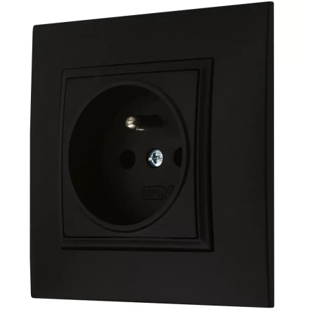 Gniazdo Pojedyncze Czarny Kontakt Elektryczny Ospel Aria