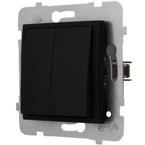 Włącznik Podwójny Wyłącznik Światła Ospel Aria Czarny