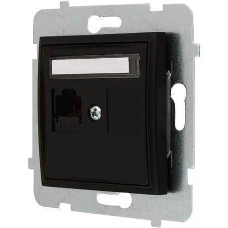 Gniazdo Pojedyncze Internetowe Rj45 Ospel Aria Czarna