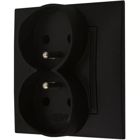 Gniazdo Gniazdko Podwójne Czarne Z Bolcem Ospel Aria
