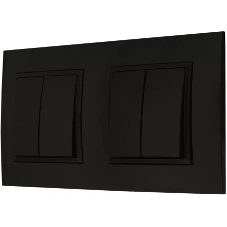 Dwa Włączniki Podwójne W Ramce Ospel Aria Czarne Ścienne