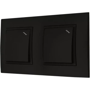 Dwa Włączniki Schodowe W Ramce Ospel Aria Czarny Ścienny