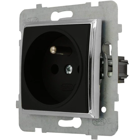 Moduł Czarny / Srebro Bez Ramki Gniazdo Pojedyncze Ospel Aria