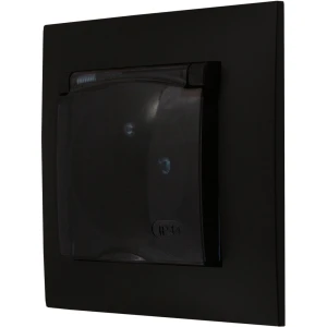 Gniazdo Hermetyczne Łazienkowe Czarny Srebro Ospel Aria