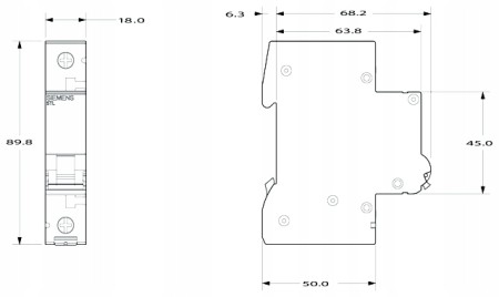 Rozłącznik Modułowy Siemens 1P 63A 250V 5Tl1163-0