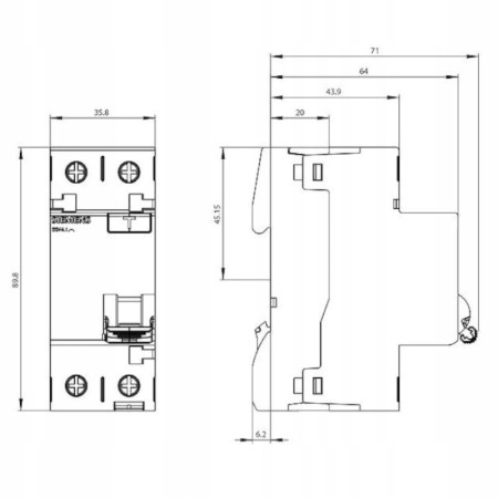 Wyłącznik Różnicowoprądowy Siemens 25A 30Ma Rcd 2P