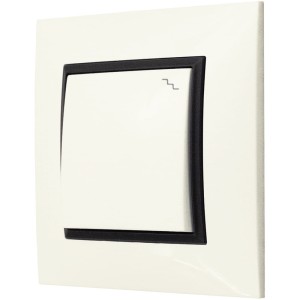 Włącznik Światła Schodowy W Ramce Ospel Aria Ecru Czarny
