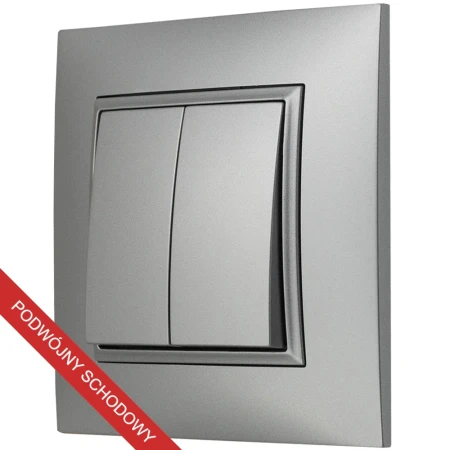 Włącznik Schodowy Podwójny Ospel Aria Srebrny