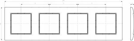 Ramka Poczwórna Do Serii Aria Szara R-4U/70