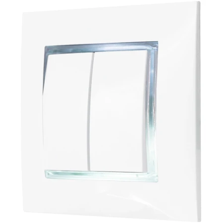 Włącznik Podwójny Z Podświetleniem Białym Ospel Aria