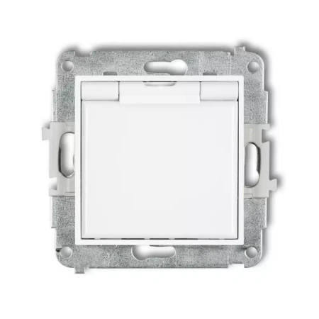 Icon Mechanizm Gniazda Bryzgoszczelnego Z Uziemieniem 2P+Z (Klapka Biała, Przesłony Torów Prądowych) Biały Igpb-1Zp