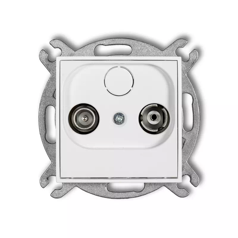 Icon Mechanizm Gniazda Abonenckiego Rtv Końcowego 2Db Biały Ig2K