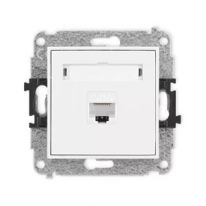 Icon Mechanizm Gniazda Komputerowego Pojedynczego 1Xrj45, Kat. 6A, 8-Stykowy Biały Igk-7
