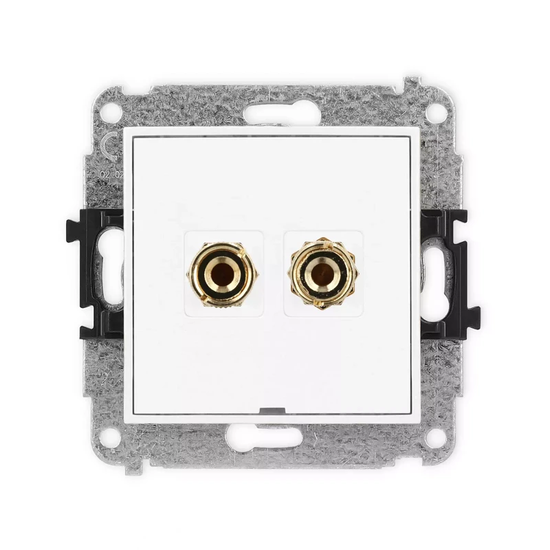 Icon Mechanizm Gniazda Głośnikowego Pojedynczego, Bez Pola Opisowego (Typu Banan - Czerwony I Czarny, Pozłacany, 4 Mm2, Do Lutowania) Biały Iggbo-3