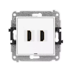 Icon Mechanizm Gniazda Podwójnego Hdmi 2.0, Bez Pola Opisowego Biały Ihdmibo-4
