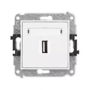 Icon Mechanizm Gniazda Pojedynczego Usb A-A 2.0 Biały Igusb-1