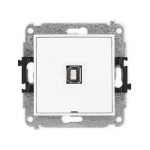 Icon Mechanizm Gniazda Pojedynczego Usb A-B 2.0, Bez Pola Opisowego Biały Igusbbo-3