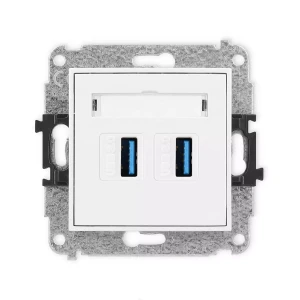 Icon Mechanizm Gniazda Podwójnego 2Xusb A-A 3.0 Biały Igusb-6
