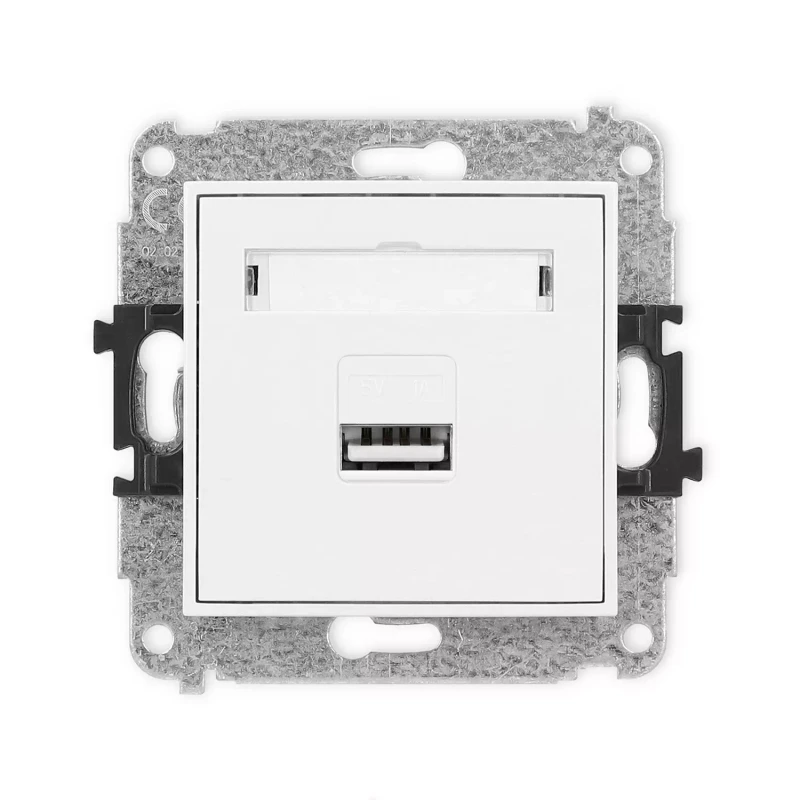 Icon Mechanizm Ładowarki Usb Pojedynczej, 5V, 1A Biały Icusb-1