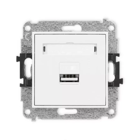 Icon Mechanizm Ładowarki Usb Pojedynczej, 5V, 2A Biały Icusb-3
