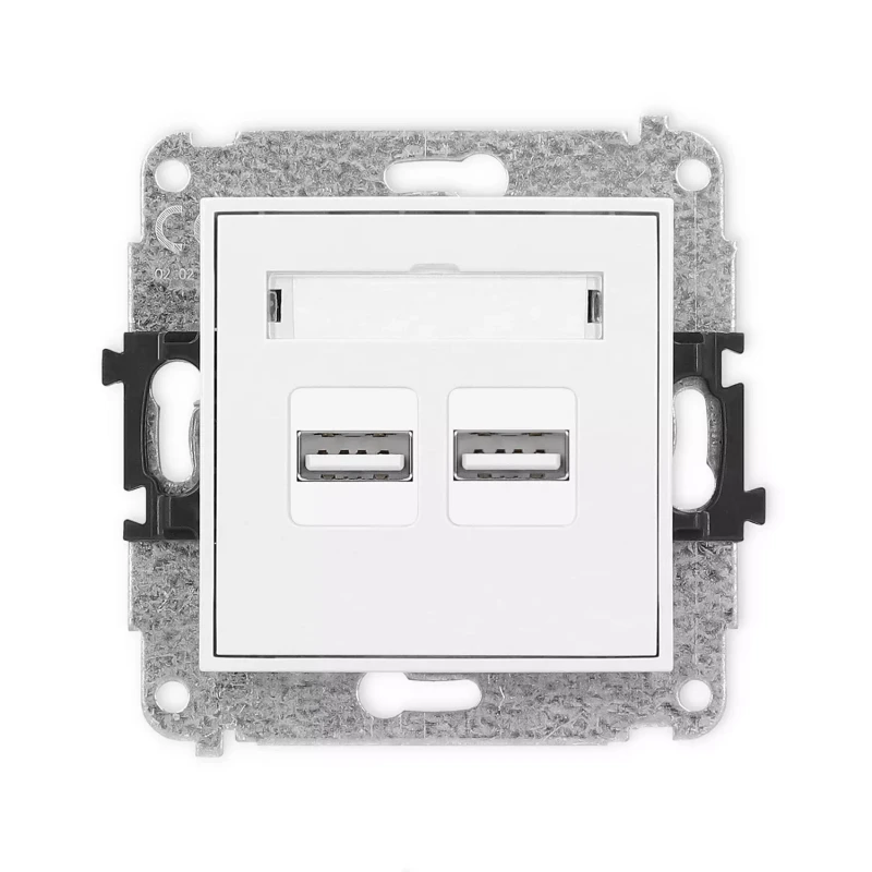 Icon Mechanizm Ładowarki Usb Podwójnej, 5V, 3.1A Biały Icusb-6