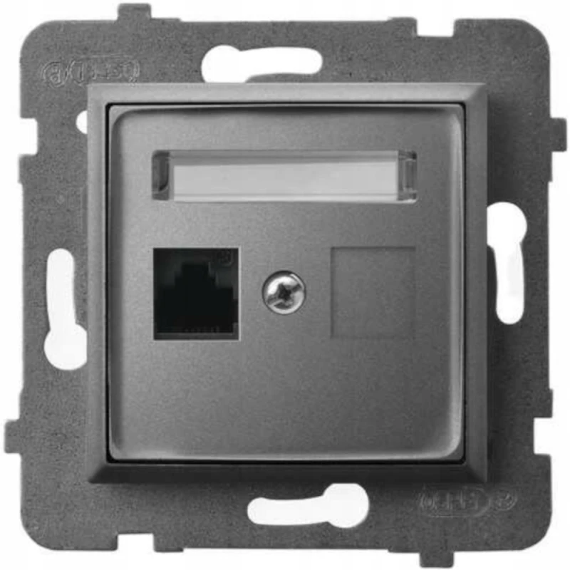 Gniazdo Pojedyncze Internetowe Rj45 Ospel Aria Szare