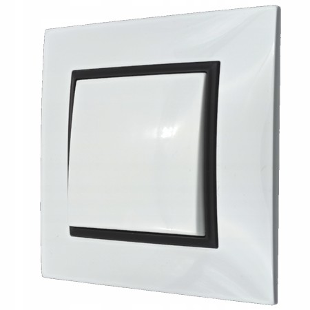 Włącznik Światła Pojedynczy W Ramce Biały Ospel Aria