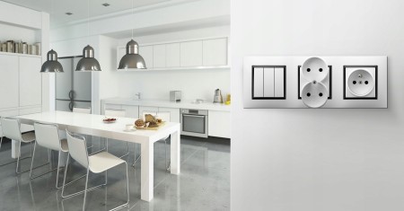 Włącznik Światła Pojedynczy W Ramce Biały Ospel Aria