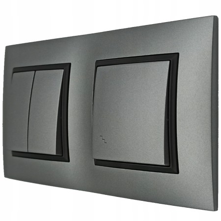 Zestaw Włącznik Schodowy Podwójny W Ramce Aria