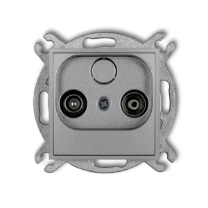 Icon Mechanizm Gniazda Abonenckiego Rtv Przelotowego 12Db Srebrny Metalik 7Ig12P